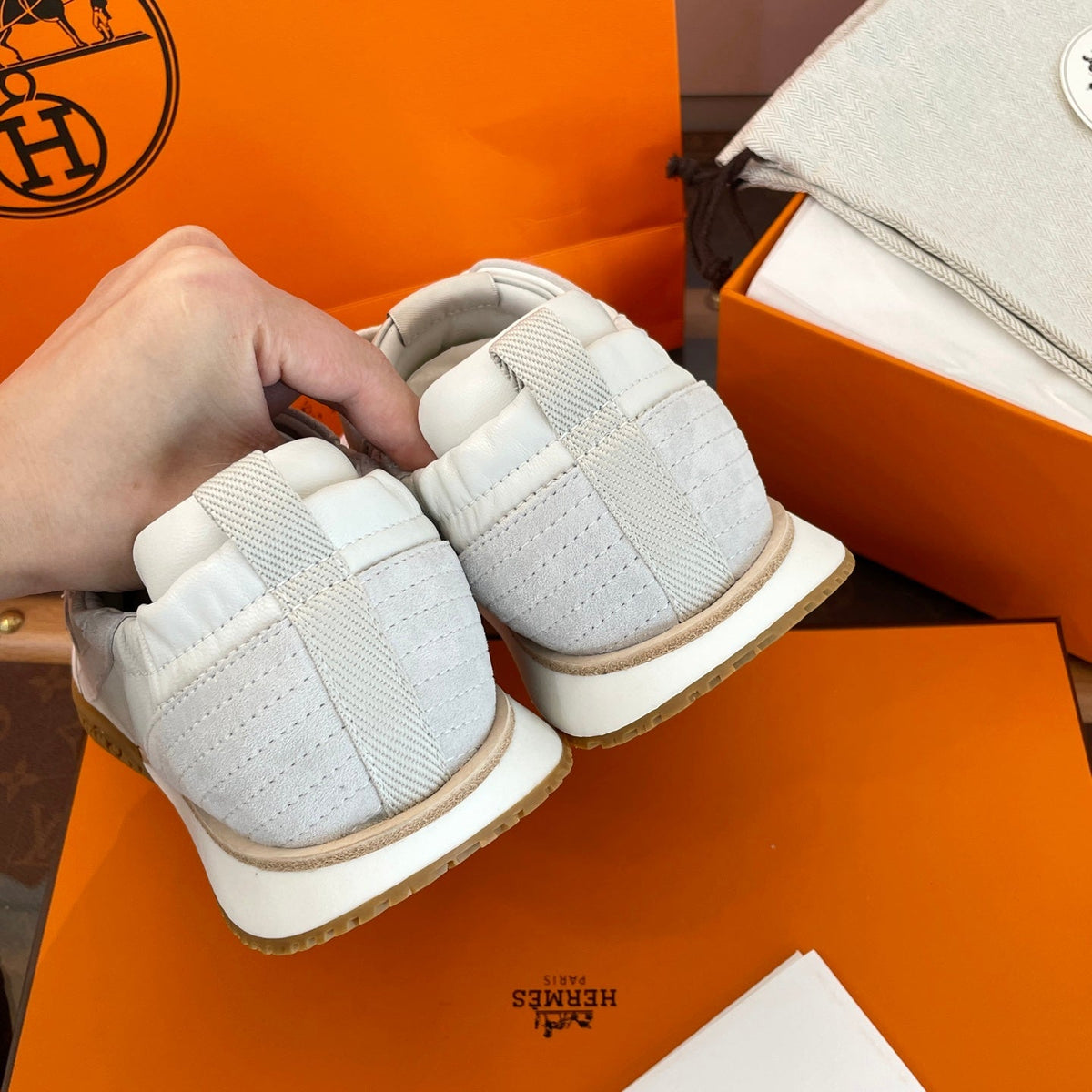 HM Jet Sneaker Beige Grey mix White Suede 212742