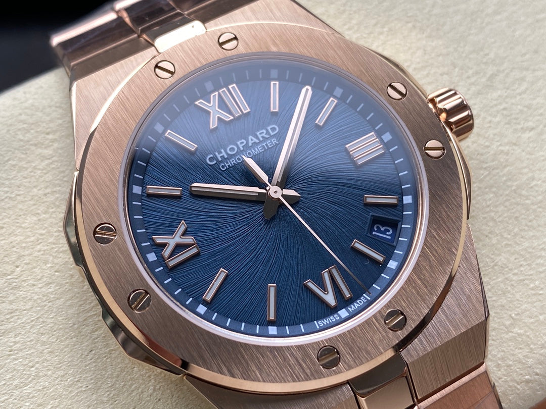 Alpine Eagle 41mm Pink Gold Blue Dial