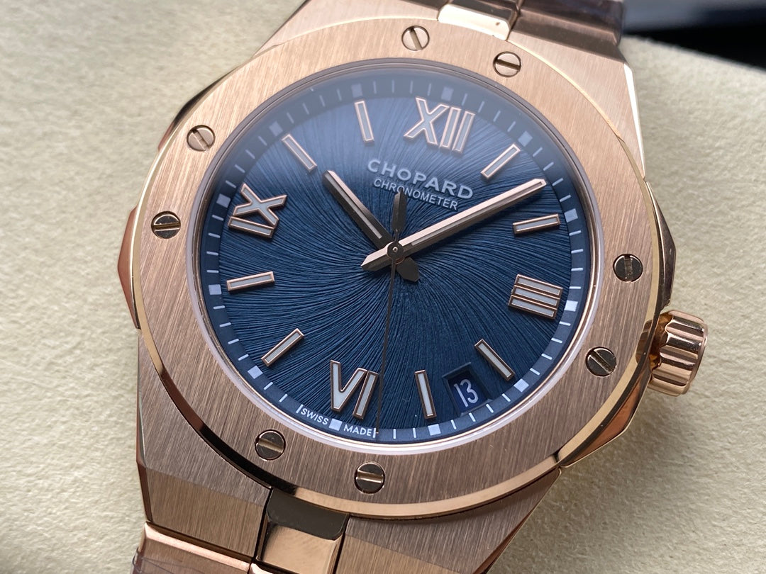Alpine Eagle 41mm Pink Gold Blue Dial
