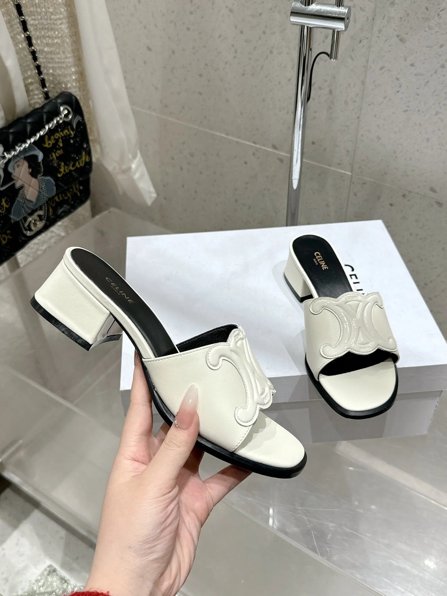 Celine 26 Clémence Mules 30mm Patent Leather 763141