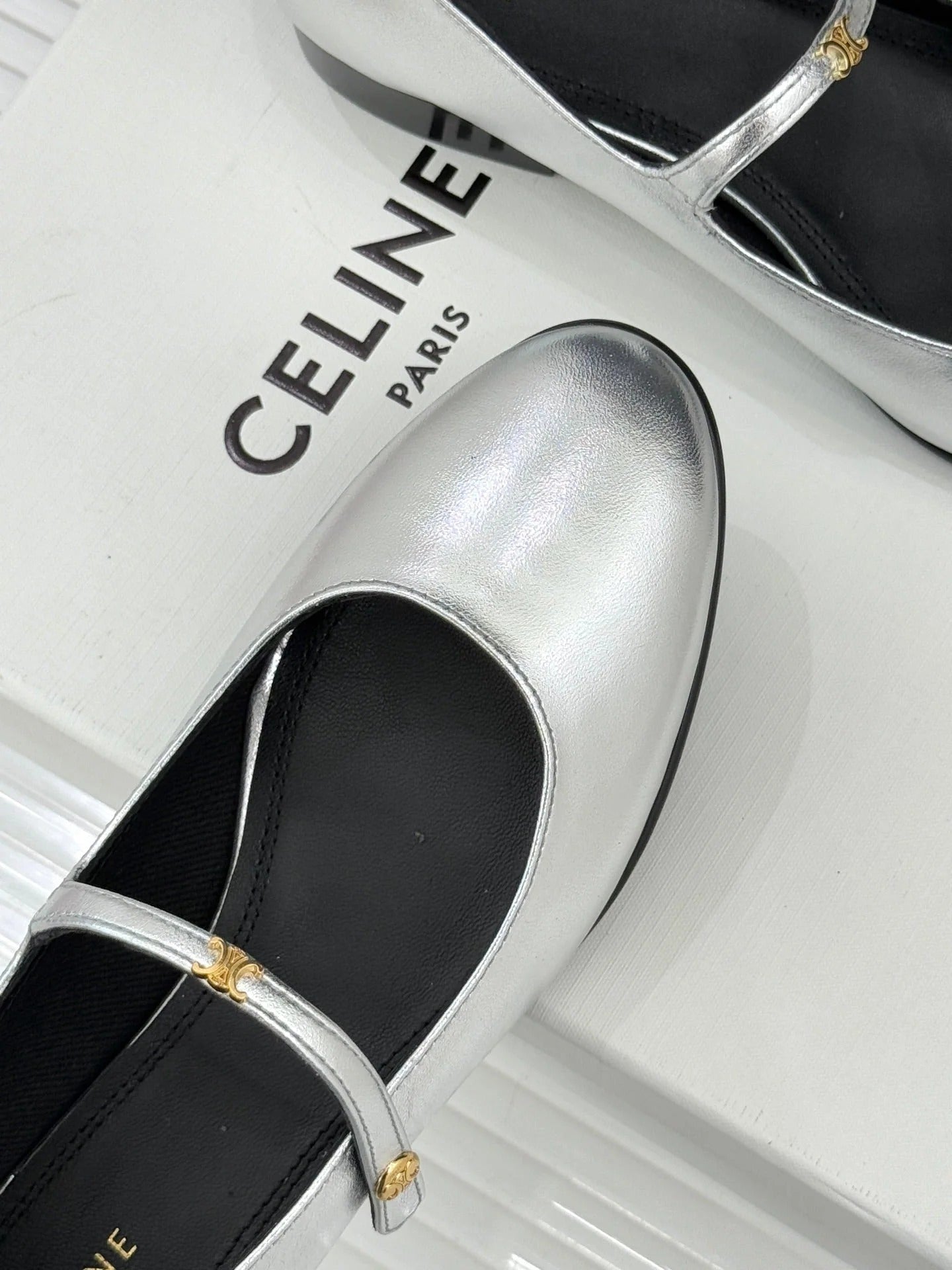 Celine 26 Mary-Jane Ballet Flats Leather 755874