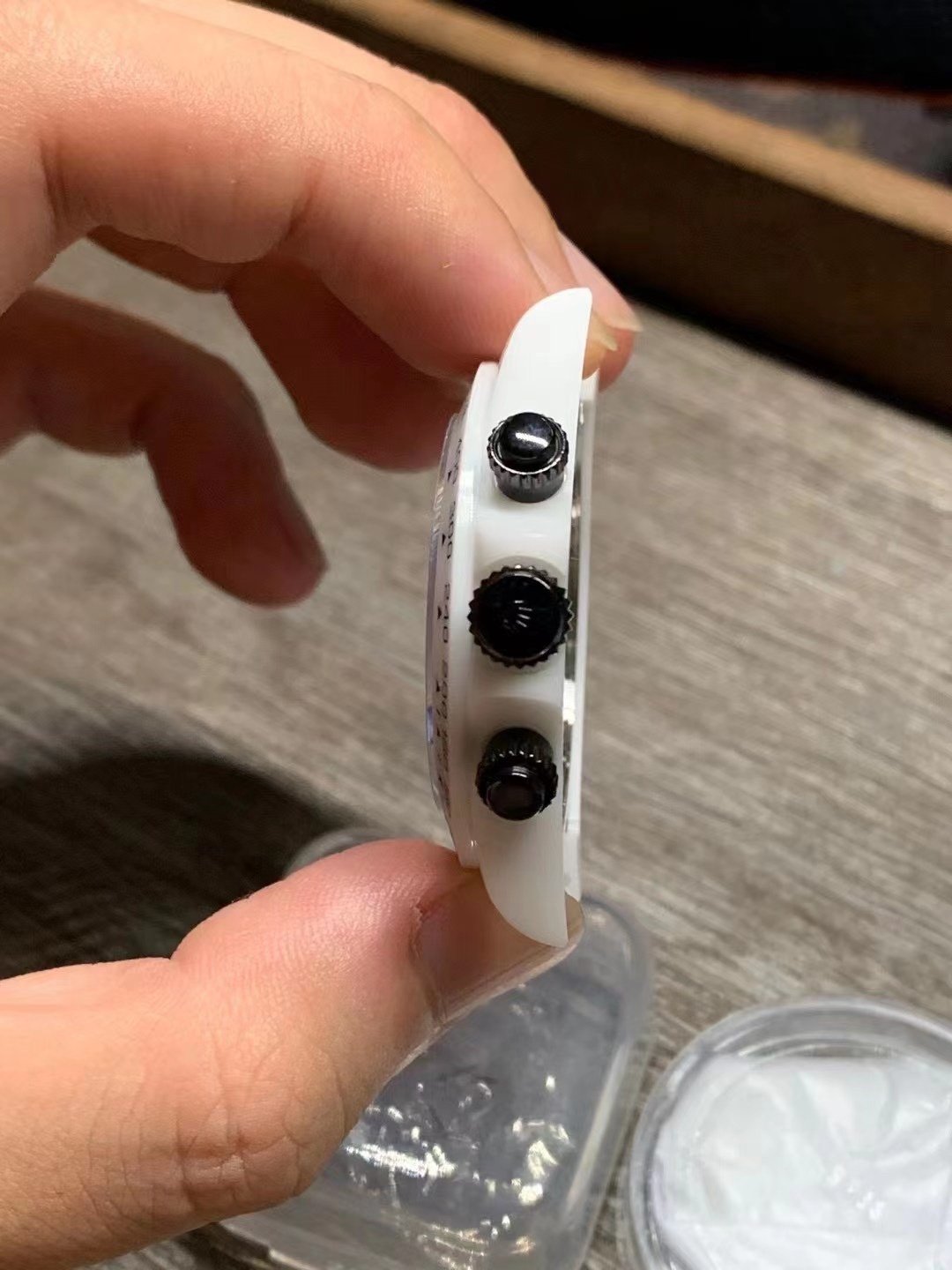 DAYTONA CUSTOM AET 40MM CUSTOM WHITE CERAMIC BLACK WHITE DIAL
