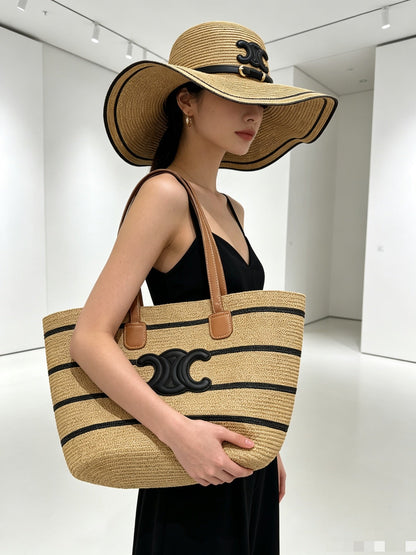 Celine Tote Bag & Hat Set Plant Grass 209736