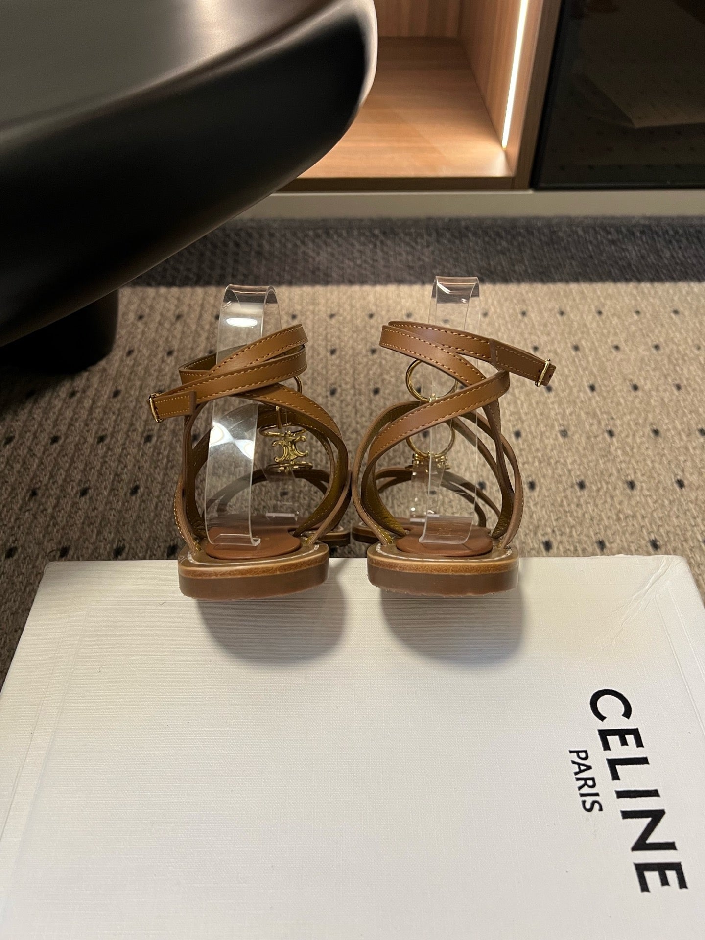 Celine 26ss Lympia Strappy Sandals Calfskin Leather
