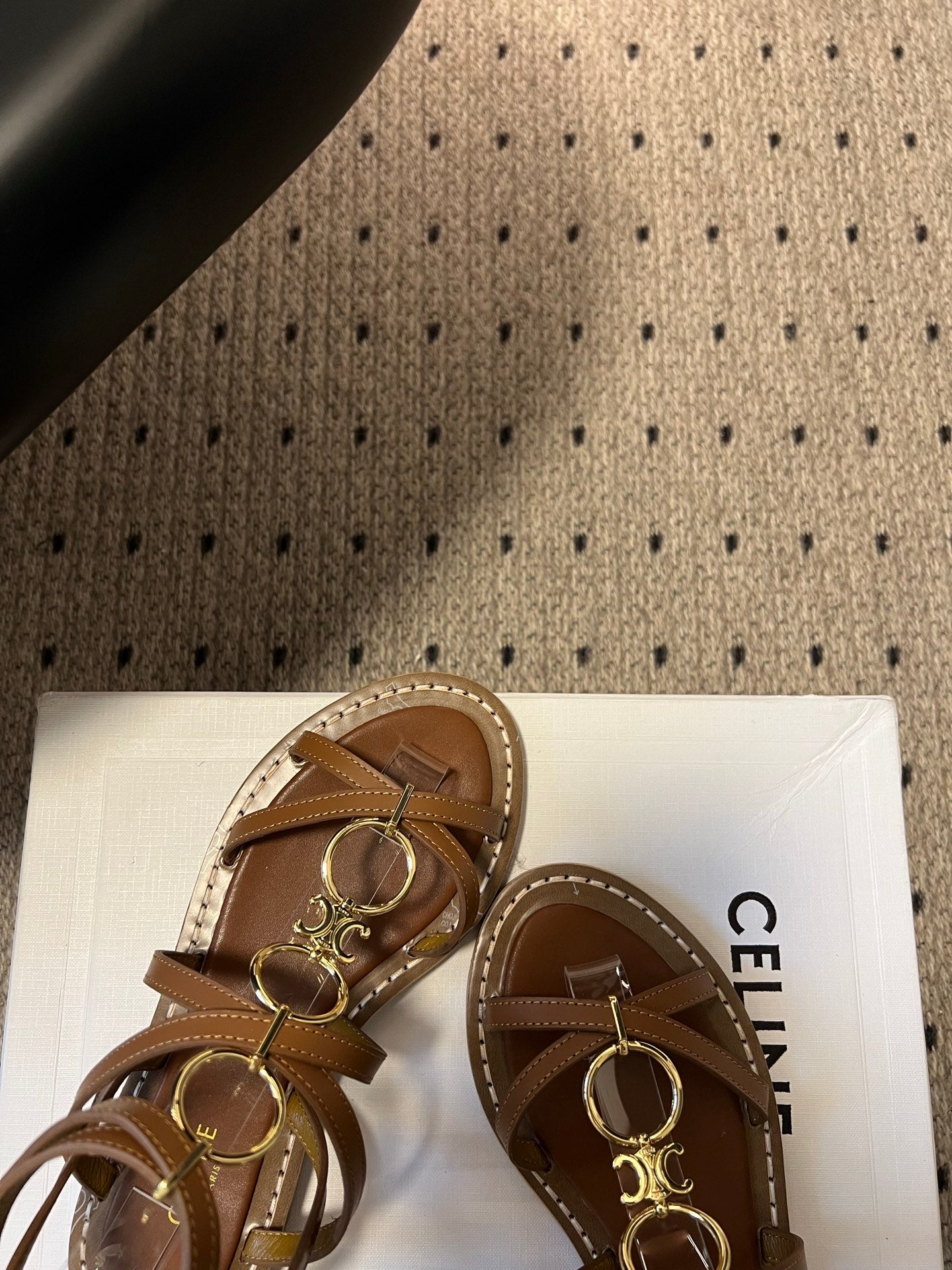 Celine 26ss Lympia Strappy Sandals Calfskin Leather
