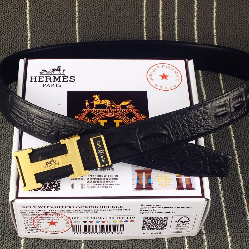 HM Original Belt 38mm Black Epsom Gold  Buckle 620266