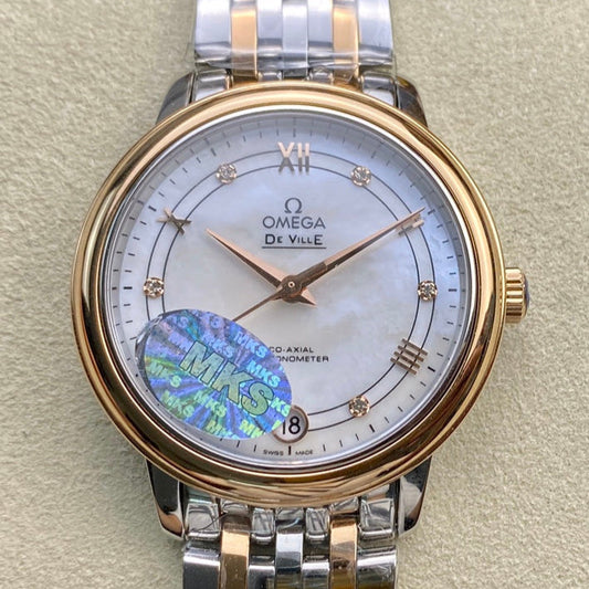 Omega De Ville 32.7mm Silver Pink Gold