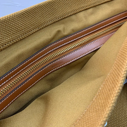 Celine Cabas Tote Brown Canvas 142093