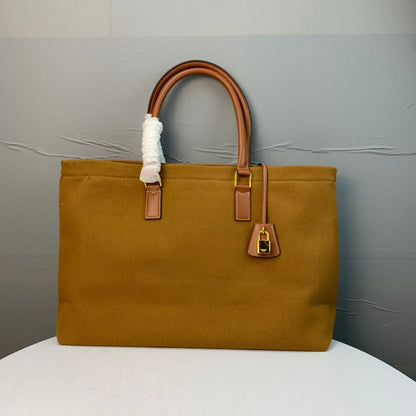 Celine Cabas Tote Brown Canvas 142093