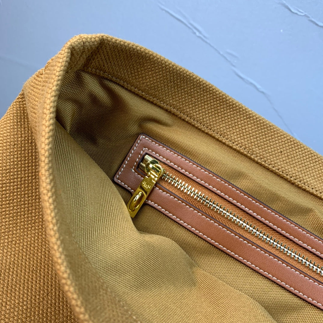 Celine Cabas Tote Brown Canvas 142093