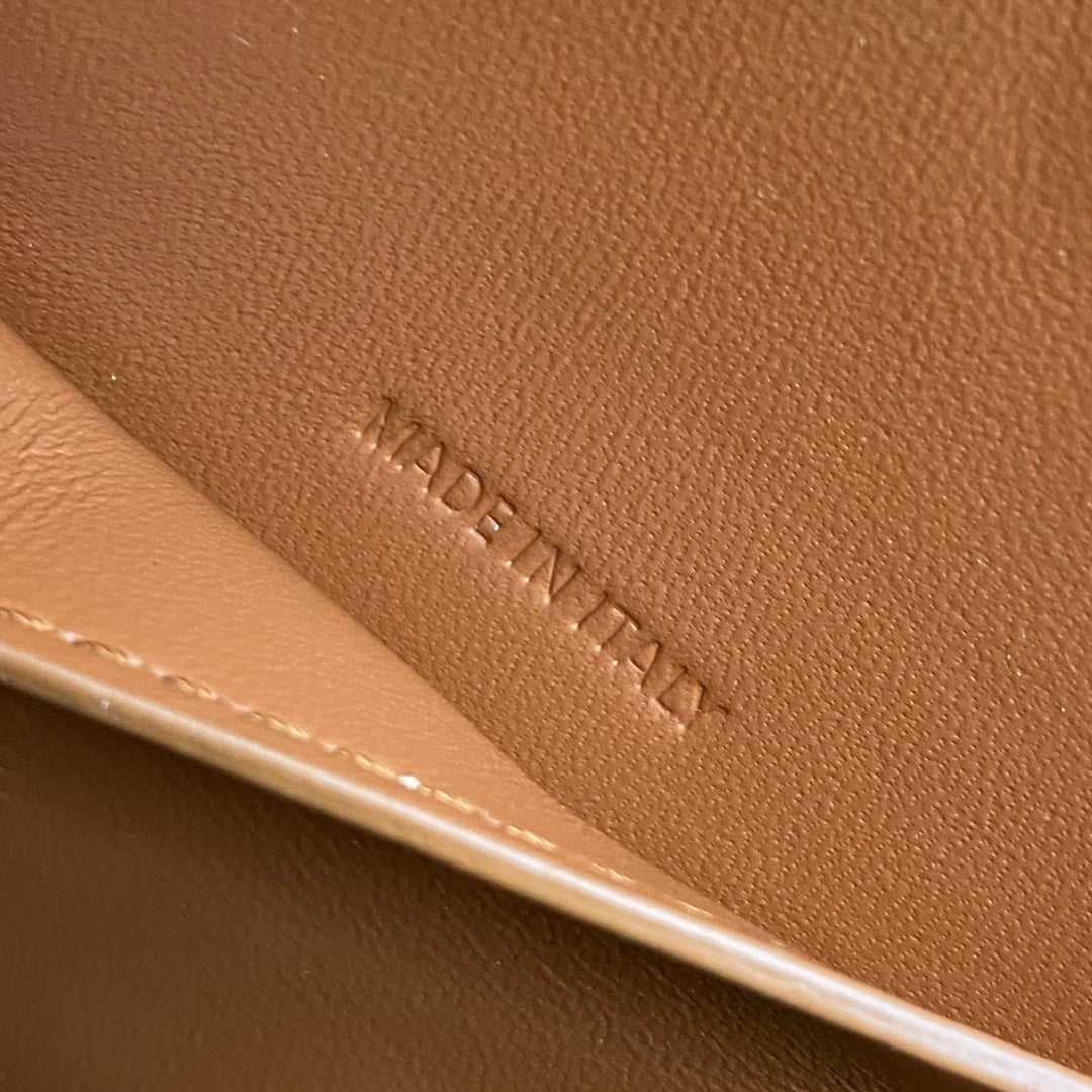 Celine Tabou Clutch on Strap Triomphe Beige Brown Canvas & Calfskin