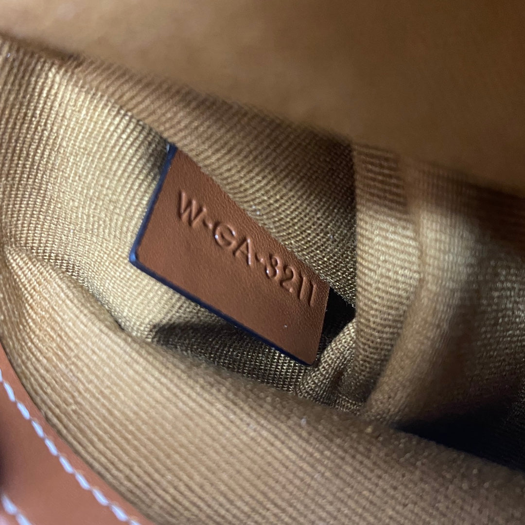 Celine Small Boston Bag Triomphe Beige Brown Canvas & Calfskin