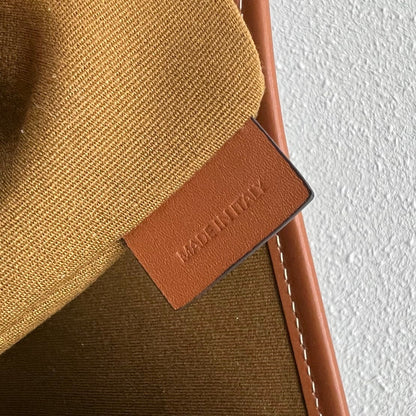 Celine Horizontal Cabas Bag Triomphe Black Brown Canvas & Calfskin