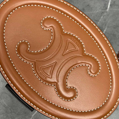 Celine Oval Minaudière Cuir Triomphe Brown Calfskin