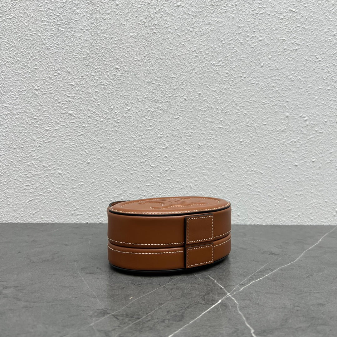 Celine Oval Minaudière Cuir Triomphe Brown Calfskin