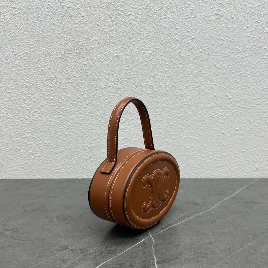 Celine Oval Minaudière Cuir Triomphe Brown Calfskin