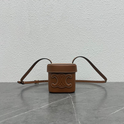 Celine Small Box Cuir Triomphe Bag Brown Calfskin