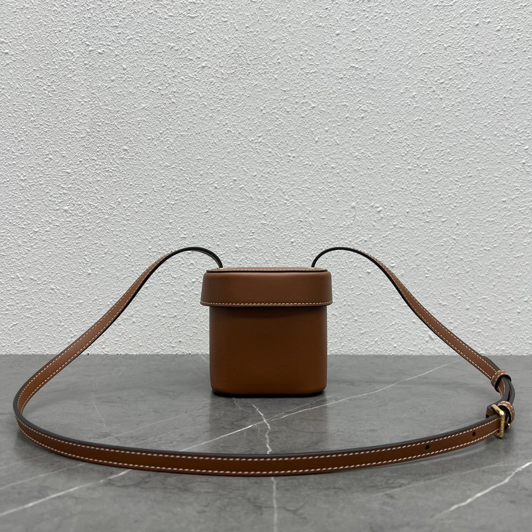Celine Small Box Cuir Triomphe Bag Brown Calfskin