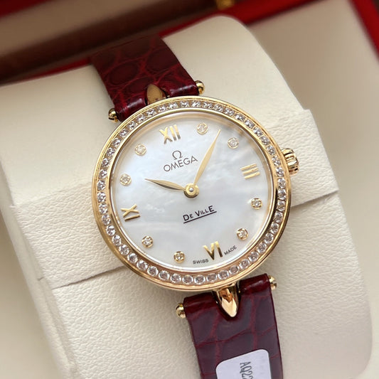 Omega De Ville 27.4mm Gold Mop Pearl Dial