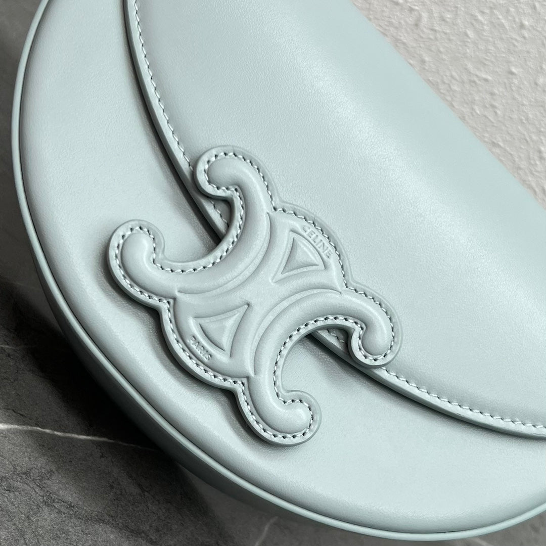 Celine Besace Cuir Bag Triomphe Grey-Blue Calfskin