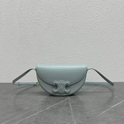 Celine Besace Cuir Bag Triomphe Grey-Blue Calfskin