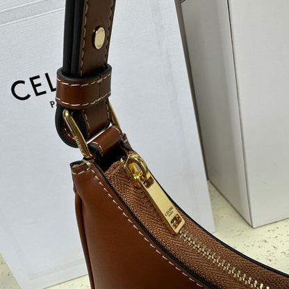 Celine Medium Ava Triomphe Shoulder Bag Brown Smooth Calfskin