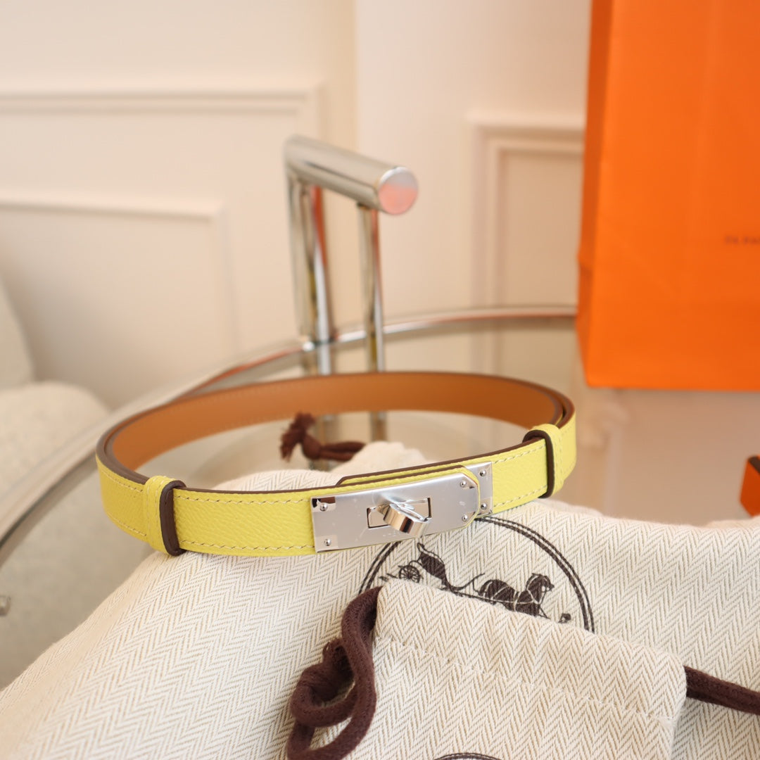hm kelly belt 18mm yellow epsom leather