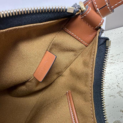 Celine Medium Ava Triomphe Shoulder Bag Brown Black Smooth Calfskin