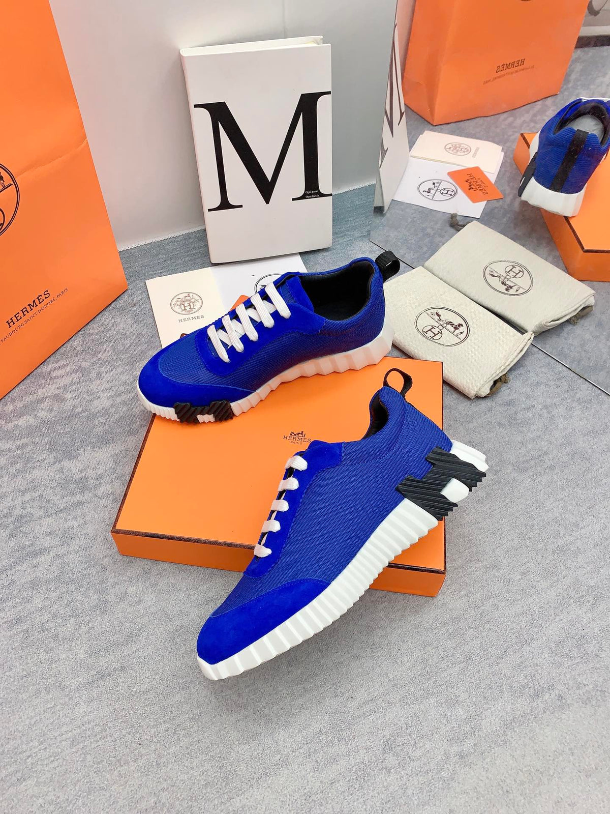 HM Bouncing Sneaker In Blue Mesh Fabric 106457