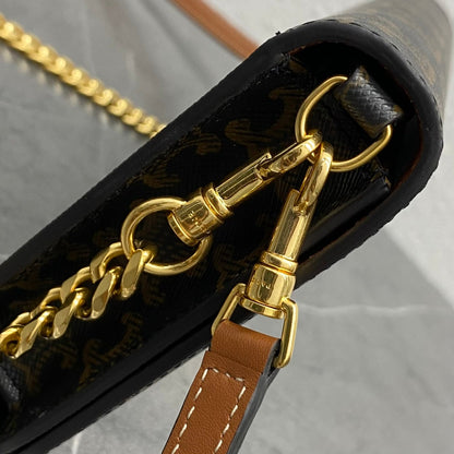 Celine Multipochette Triomphe Black Brown Canvas & Calfskin