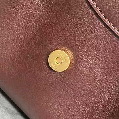 Celine Polly Bag 33cm Burgundy Calfskin GHW