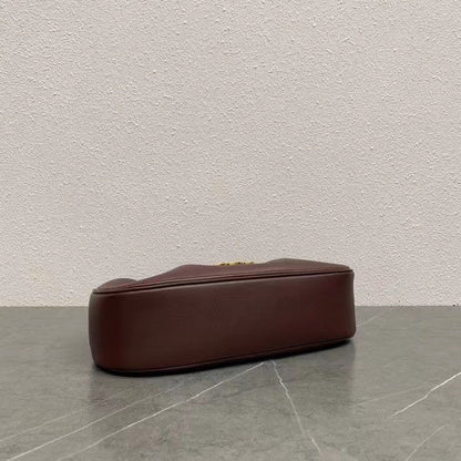 Celine Polly Bag 33cm Burgundy Calfskin GHW