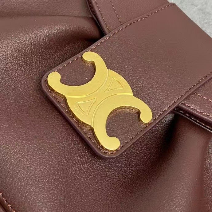 Celine Polly Bag 33cm Burgundy Calfskin GHW