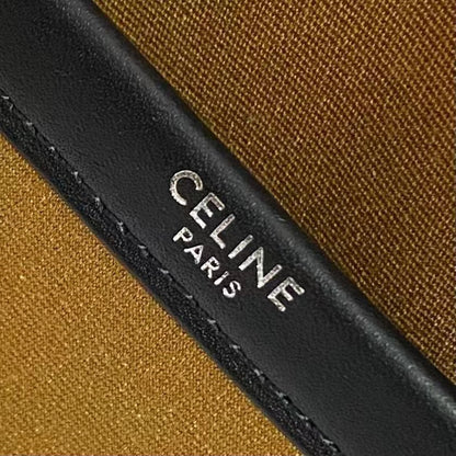 Celine Duffle Bag Bag Triomphe Black Beige Canvas & Calfskin