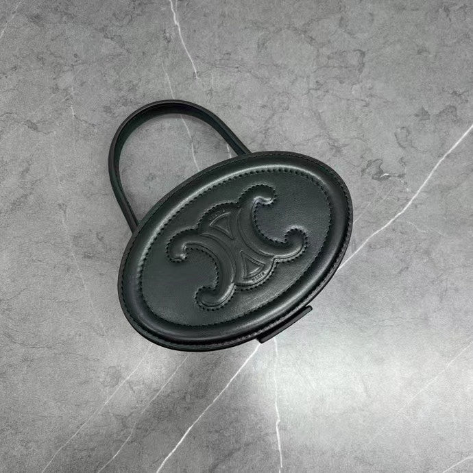 Celine Oval Minaudière Cuir Triomphe Black Calfskin