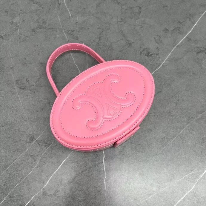 Celine Oval Minaudière Cuir Triomphe Pink Calfskin