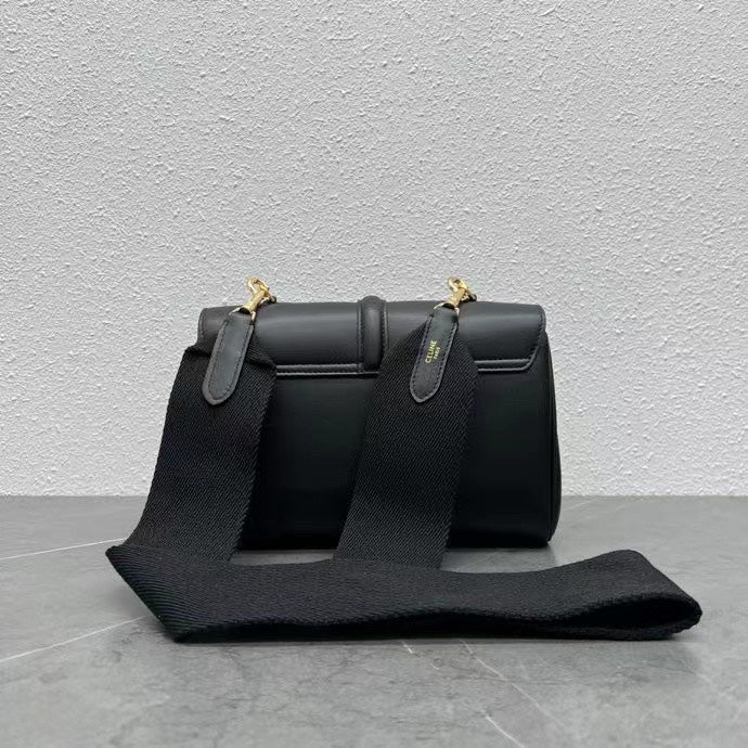 Celine Teen Soft 16 Shoulder Bag Black Smooth Calfskin