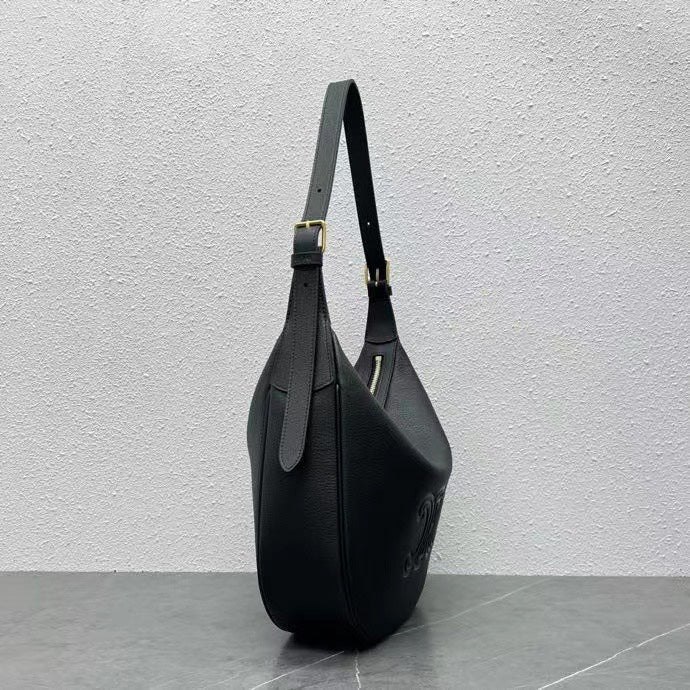 Celine Héloïse Bag Triomphe Black Grain Calfskin