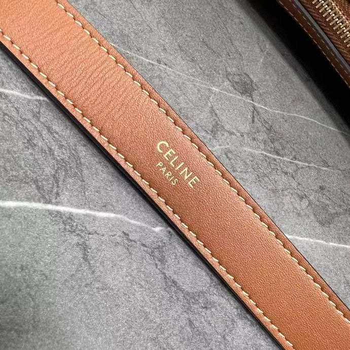 Celine Héloïse Bag Triomphe Black Brown Canvas & Calfskin