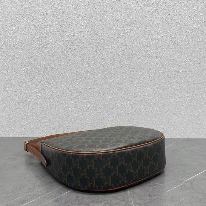 Celine Héloïse Bag Triomphe Black Brown Canvas & Calfskin