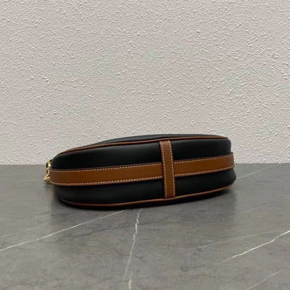 Celine Medium Strap Ava Bag Black Brown Calfskin 281811
