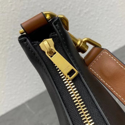 Celine Medium Strap Ava Bag Black Brown Calfskin 281811