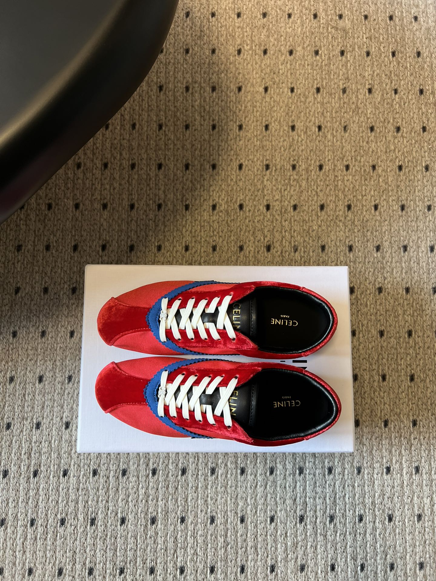 Celine 26s Sneakers In Red Velvet