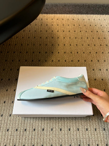 Celine 26s Sneakers In Pastel Blue Velvet