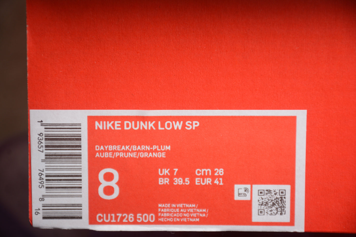 Nike Dunk Low Retro Vol. 1 SP Plum