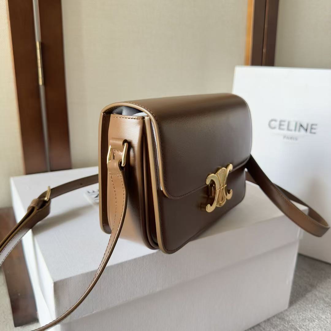 Classique Triomphe 22 Brown Calfskin Gold Hardware