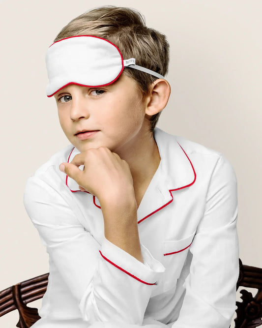 White Red Piping Eye Mask