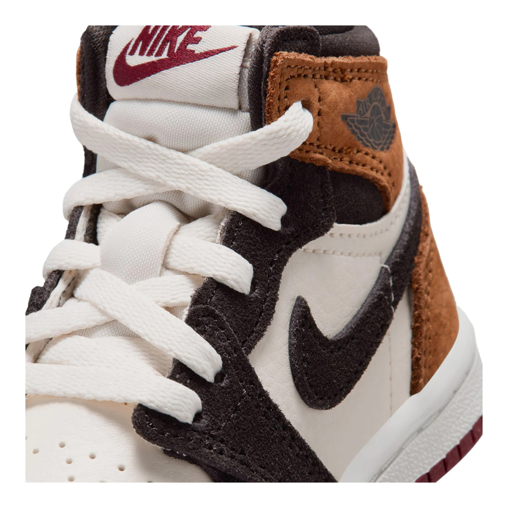Air Jordan 1 Retro High OG Toddler's Love Letter Shadow Brown/Shadow Brown-Soft Pearl-Light British Tan-Team Red FD1413-201