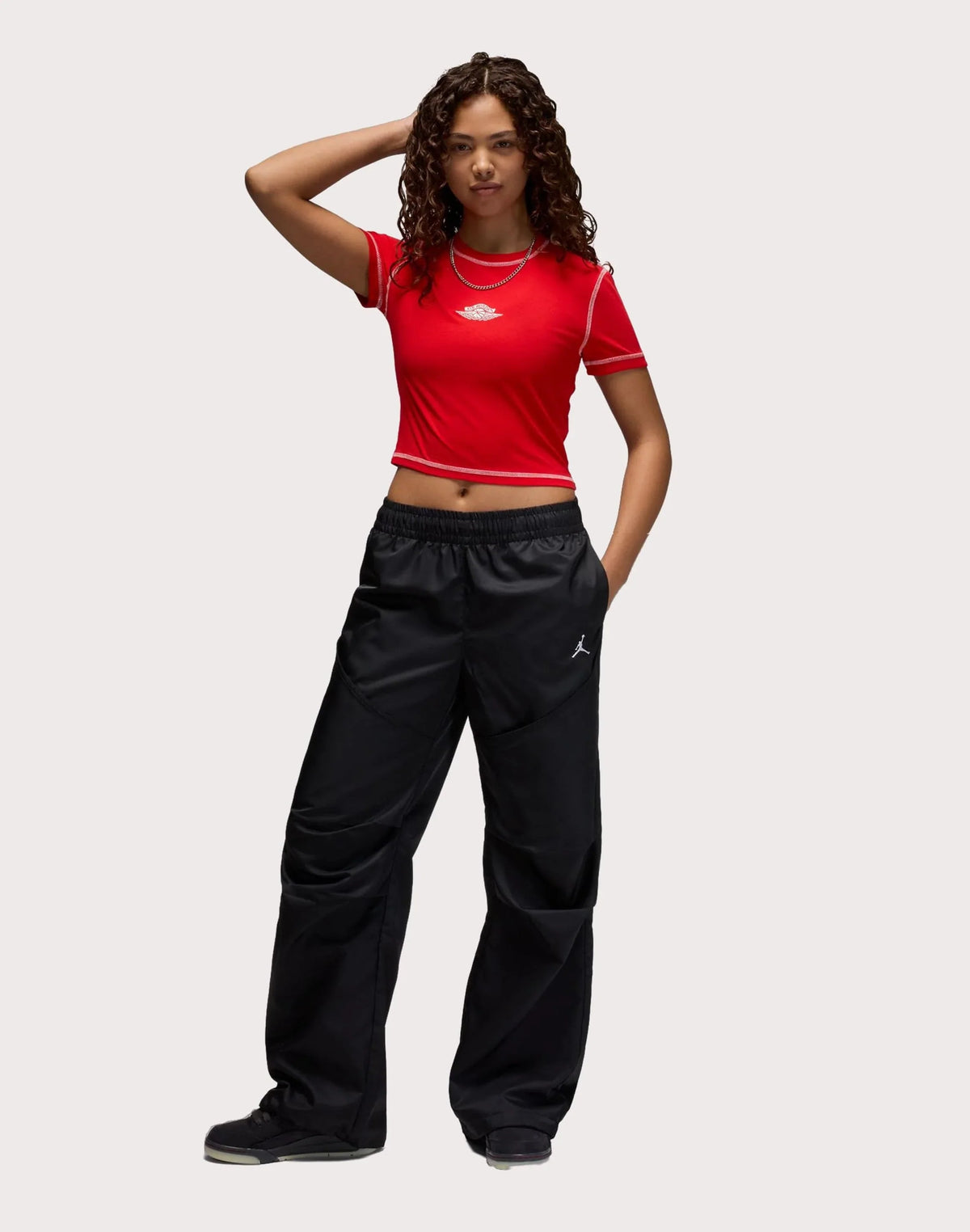 Women's Jordan Rare Air Slim Graphic Cropped T-Shirt - University Red