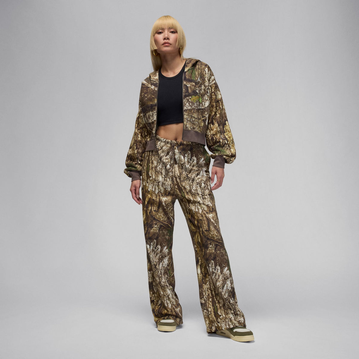 Women's Jordan Brooklyn Fleece Realtree Mod Crop Full-Zip Hoodie - Sail/Sail